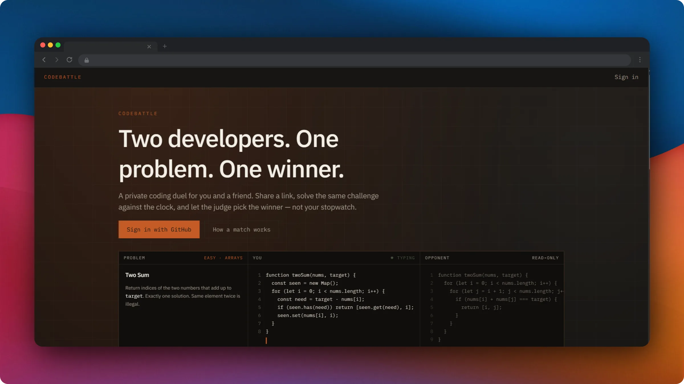 CodeBattle preview