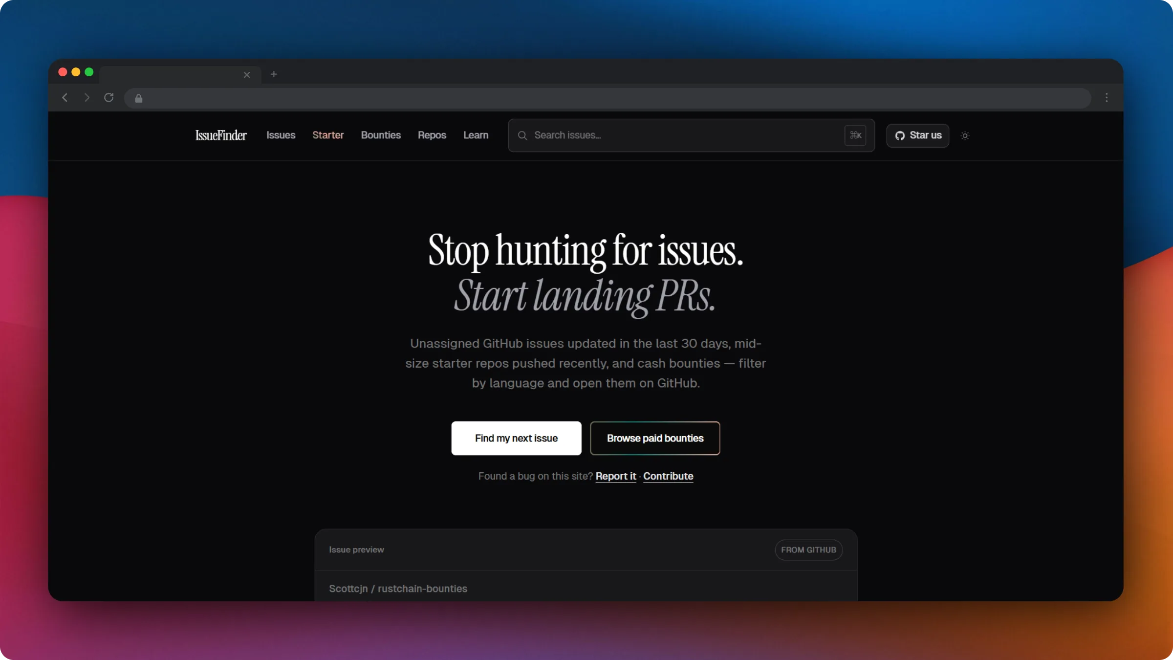 IssueFinder preview